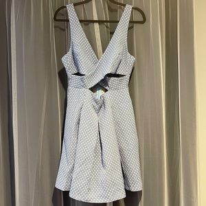 ZARA - Cross back mini dress in jacquard heart print. New w Tag.